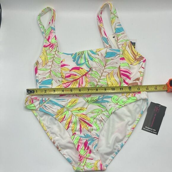 Tropical Print Tricot Bikini Swimsuit Bathing Suit Size M - Picture 2 of 6